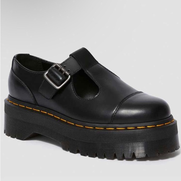 Dr. Martens Black Platform T-Bar Bethan ReWair Shoes - Picture 1 of 4